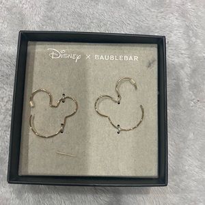 NEW Disney x Baublebar Mickey Mouse Gold Hoops